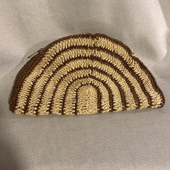 Vintage Marcus Brothers Woven Raffia Zippered Make Up Pouch - Picture 2 of 7
